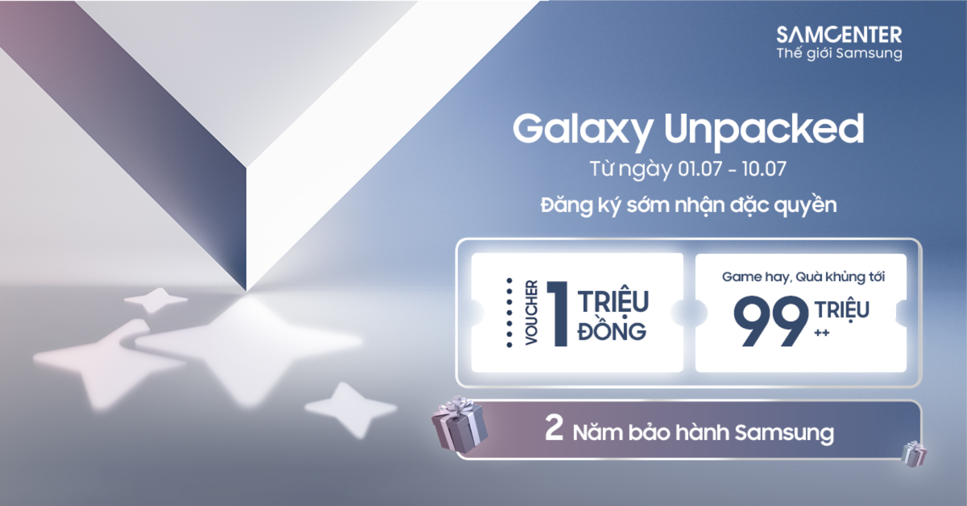 Hình ảnh cho danh mục Đăng Ký Nhận Tin Galaxy Mới: Nhận Voucher 1 Triệu & 2 Năm Bảo Hành Samsung